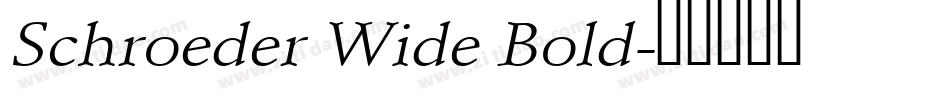 Schroeder Wide Bold字体转换